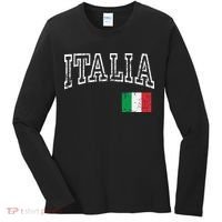 Italia Italian Flag Italy Distressed Women's Long Sleeve Shirt thumb 0