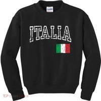 Italia Italian Flag Italy Distressed Kids Sweatshirt thumb 0