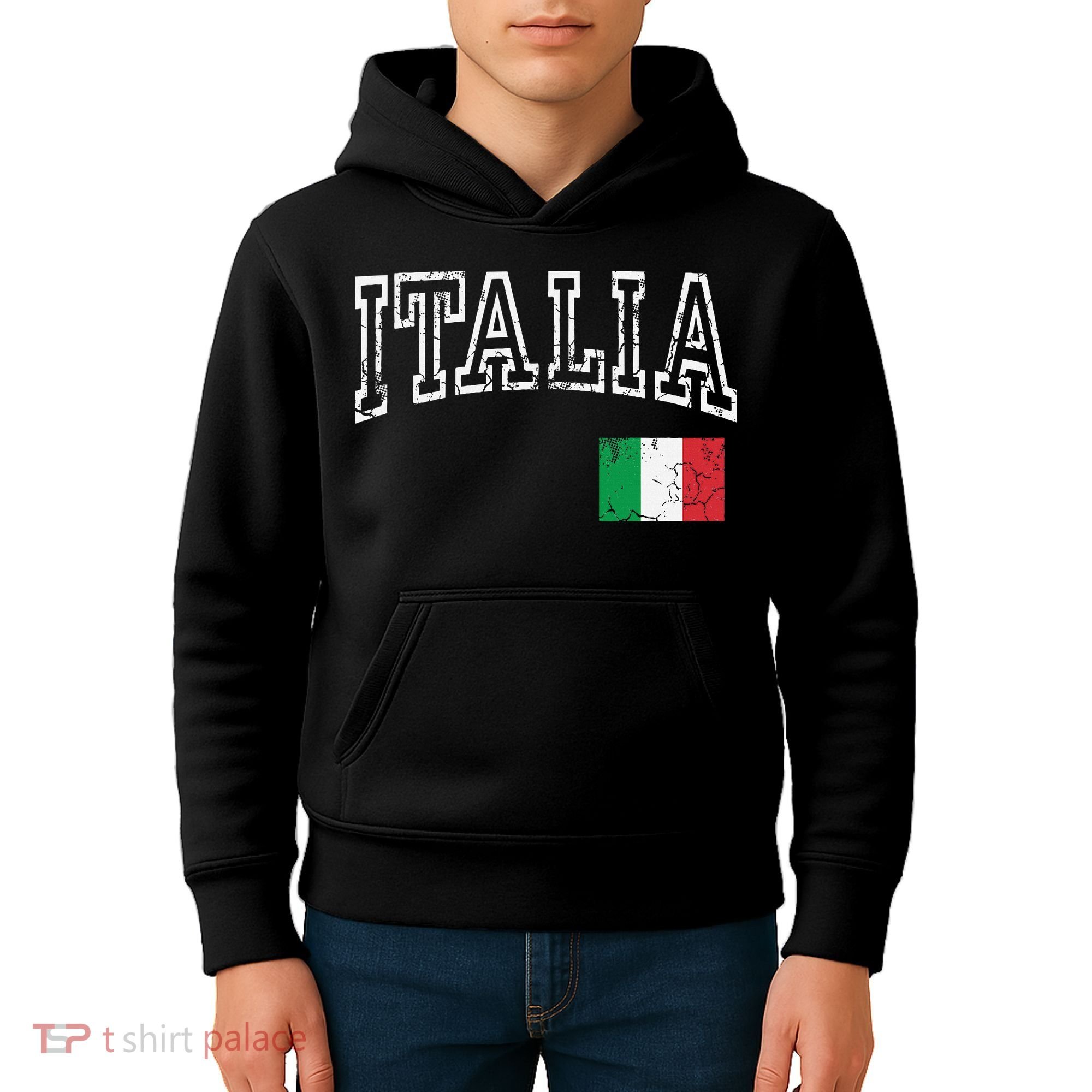 Italia Italian Flag Italy Distressed Kids Hoodie