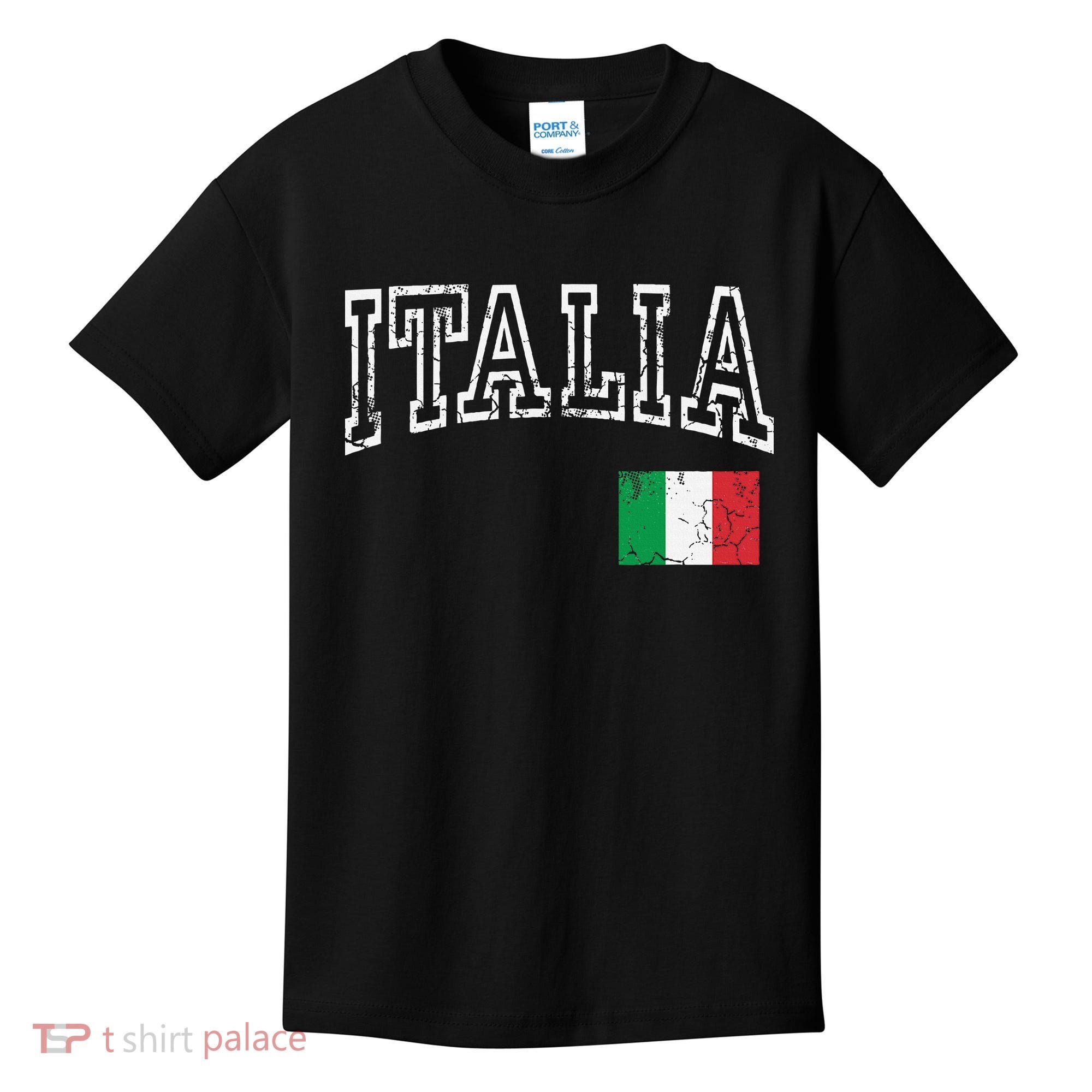 Italia Italian Flag Italy Distressed Kids T-Shirt