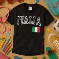 Italia Italian Flag Italy Distressed Kids T-Shirt thumb 3