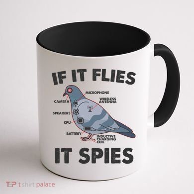 If It Flies It Spies Coffee Mug back