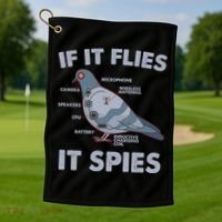 If It Flies It Spies Golf Towel thumb 1