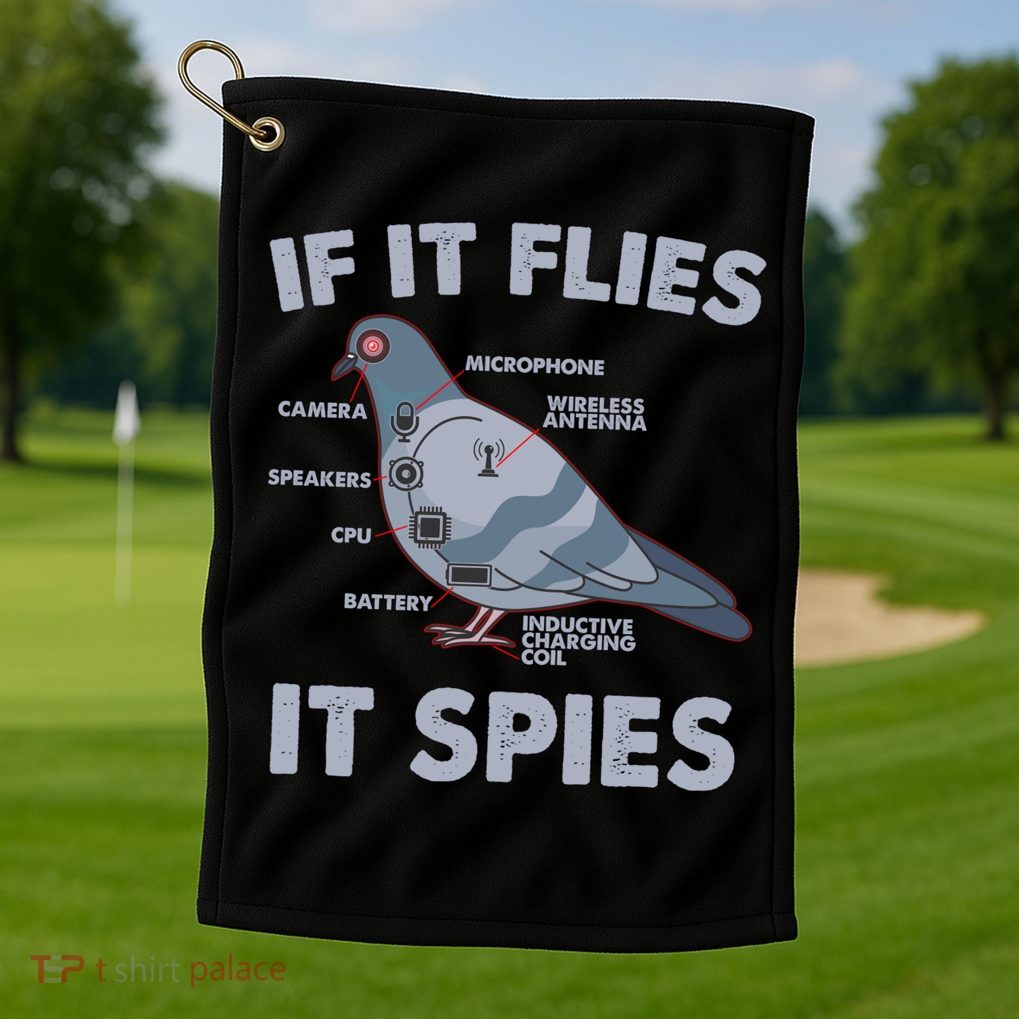 If It Flies It Spies Golf Towel
