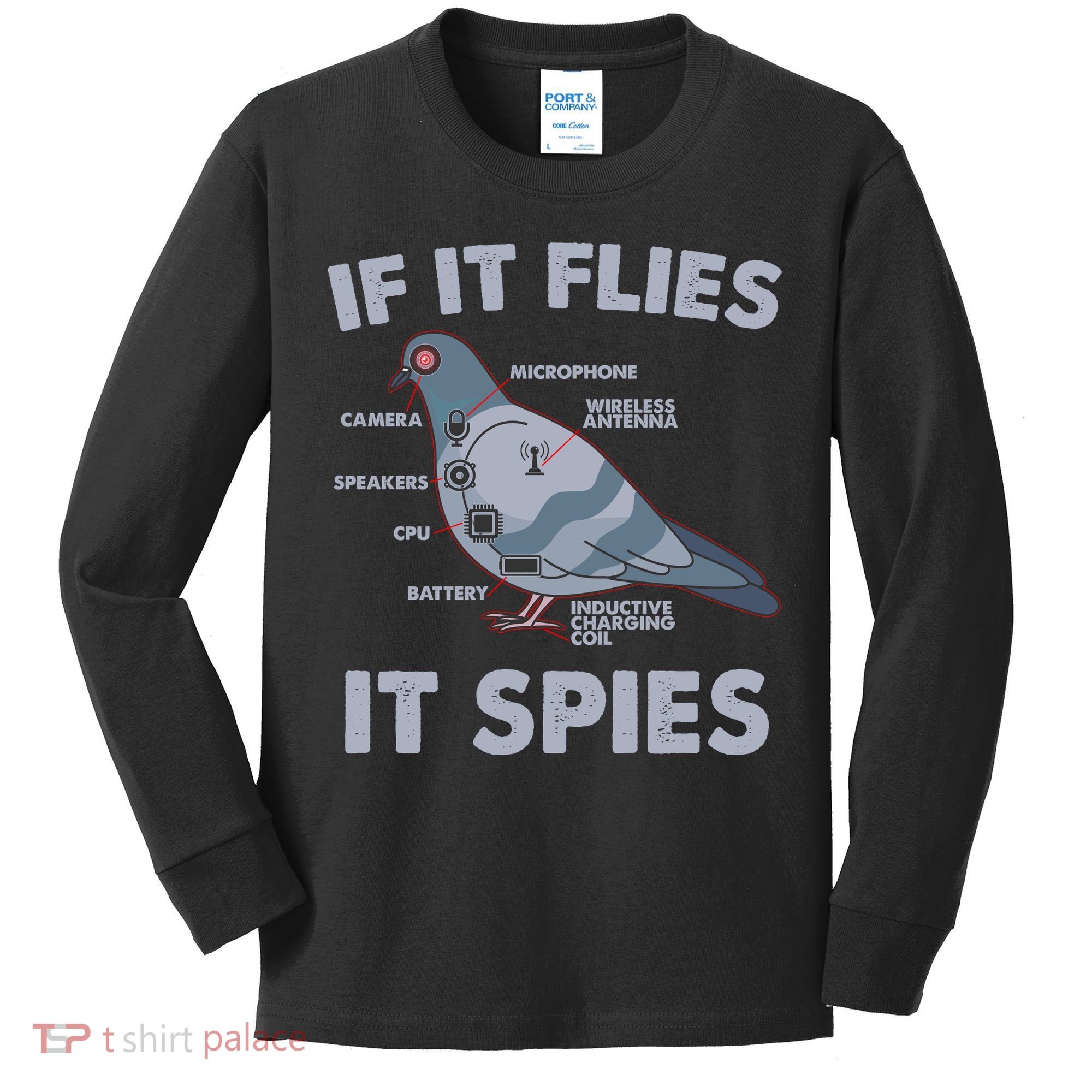If It Flies It Spies Kids Long Sleeve Shirt