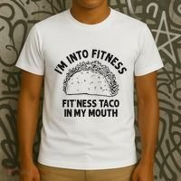 Im Into Fitness Taco In My Mouth Funny Taco T-Shirt thumb 3