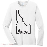 Idaho Iowa Funny Geography Mix Up Joke Idawa State Pride Women's Long Sleeve Shirt thumb 0