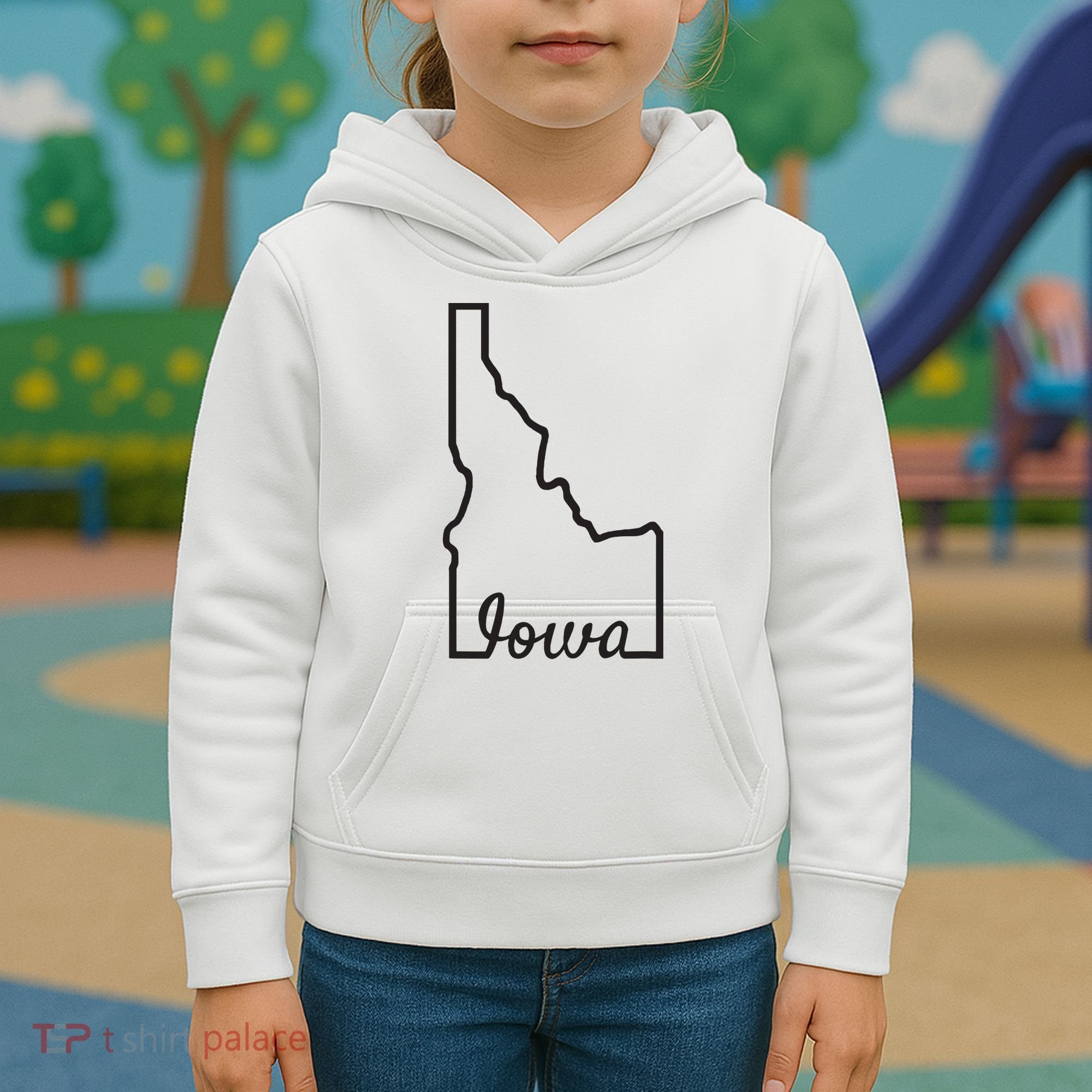 Idaho Iowa Funny Geography Mix Up Joke Idawa State Pride Kids Hoodie