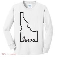 Idaho Iowa Funny Geography Mix Up Joke Idawa State Pride Kids Long Sleeve Shirt thumb 0