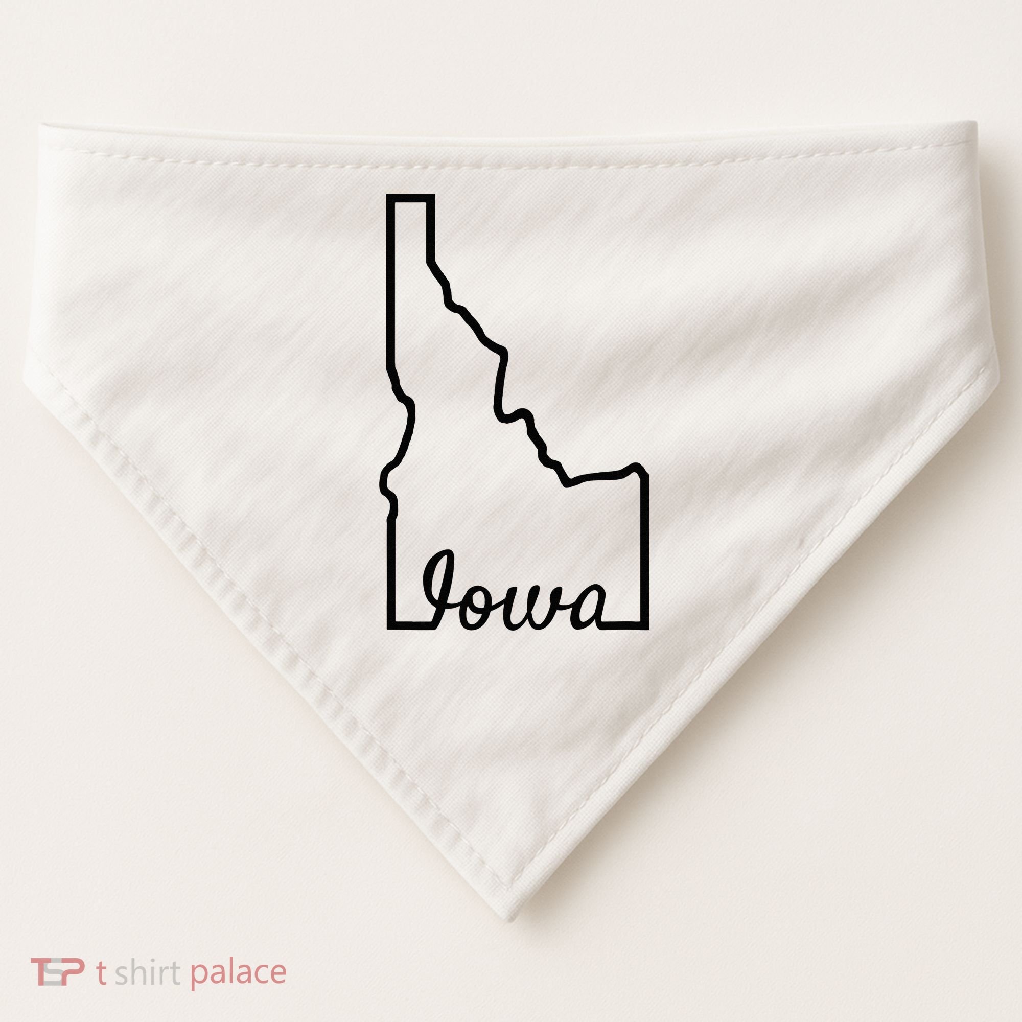 Idaho Iowa Funny Geography Mix Up Joke Idawa State Pride USA-Made Doggie Bandana