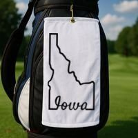Idaho Iowa Funny Geography Mix Up Joke Idawa State Pride Golf Towel thumb 2