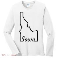 Idaho Iowa Funny Geography Mix Up Joke Idawa State Pride Women's Long Sleeve Shirt thumb 0
