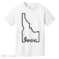Idaho Iowa Funny Geography Mix Up Joke Idawa State Pride Kids T-Shirt thumb 0
