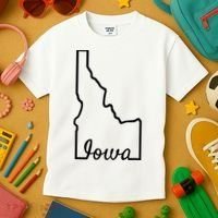 Idaho Iowa Funny Geography Mix Up Joke Idawa State Pride Kids T-Shirt thumb 3