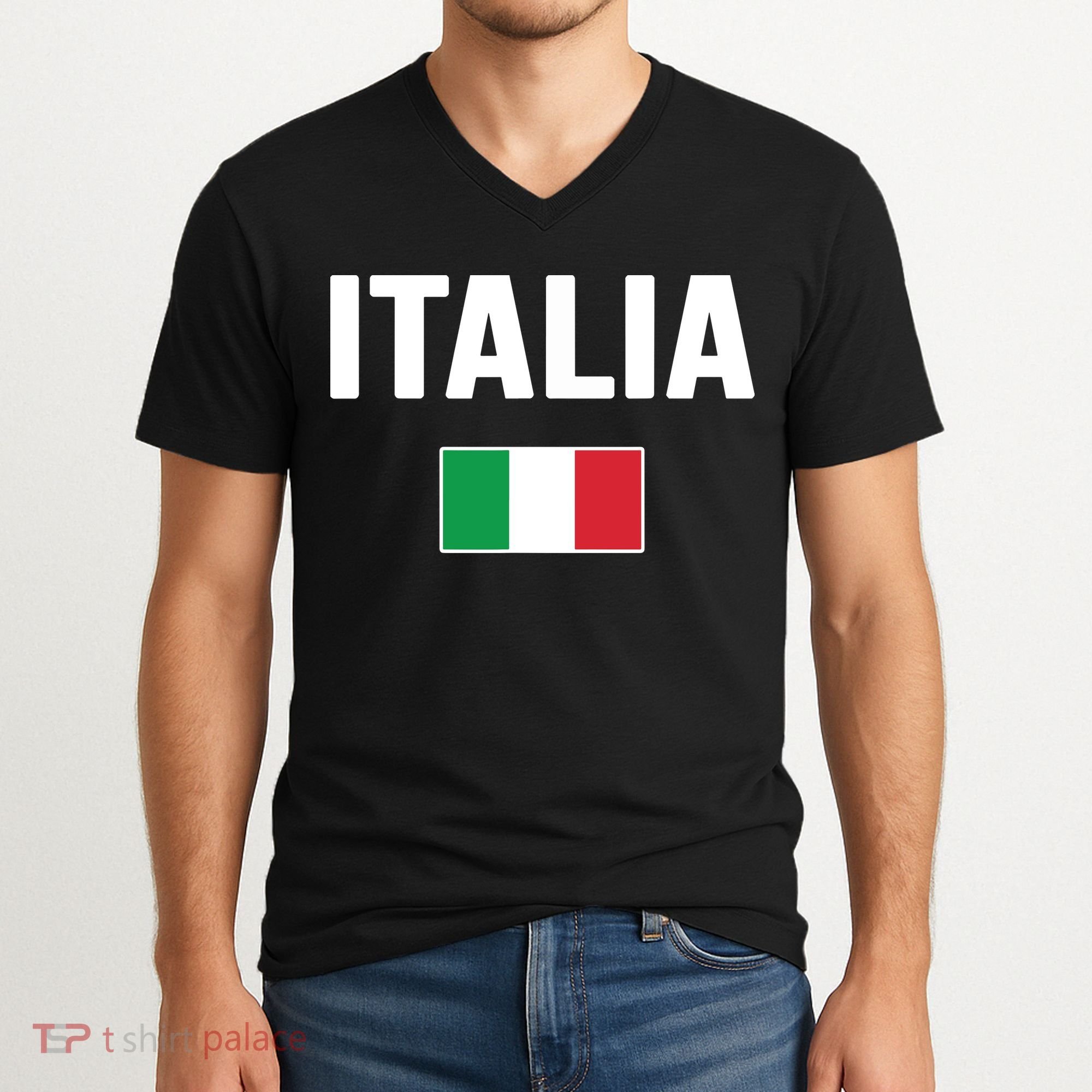 Italy Italian Flag Italia Souvenir V-Neck T-Shirt