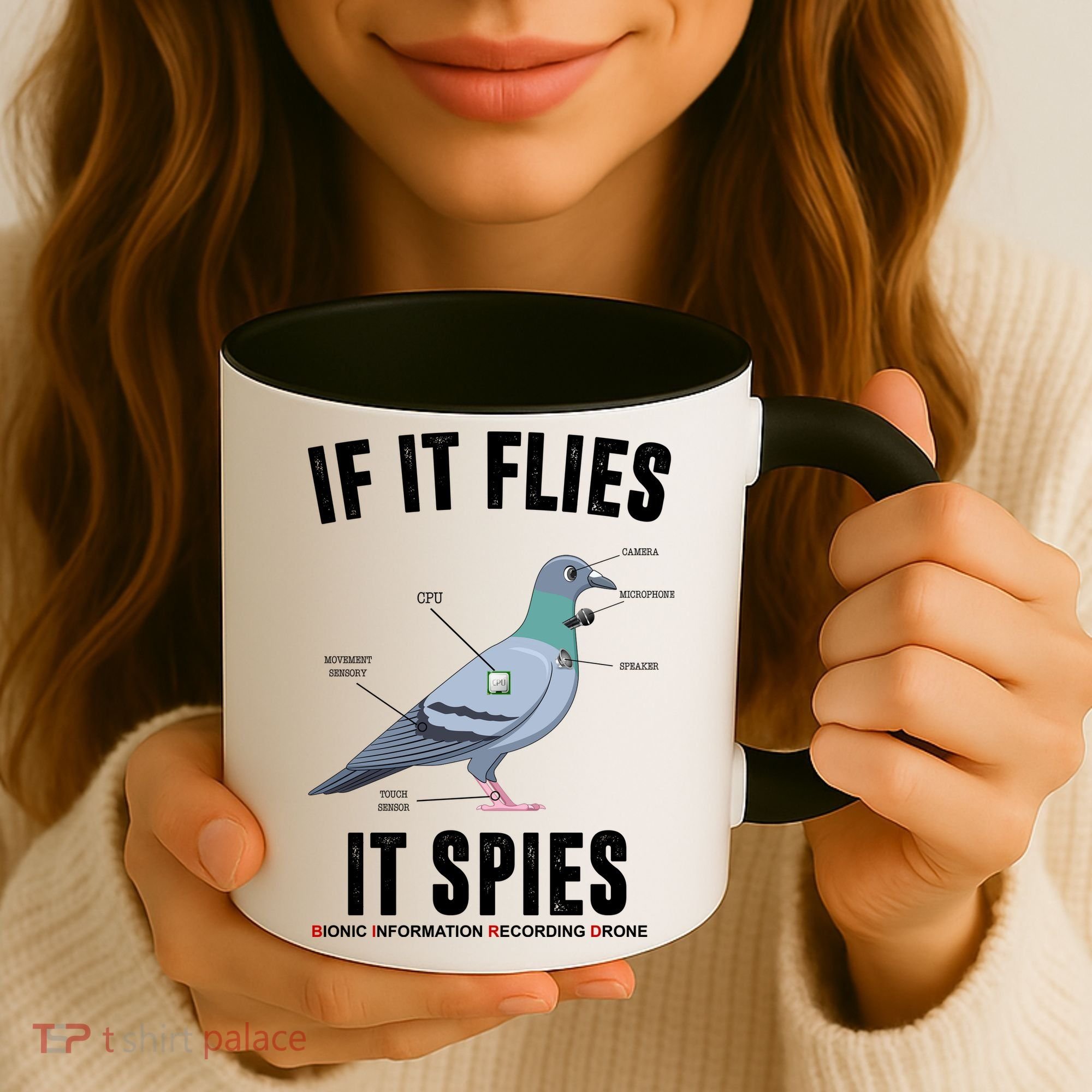If It Flies It Spies Bionic Information Recording Drone Coffee Mug