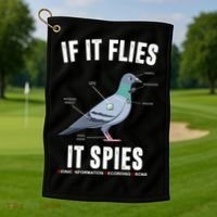 If It Flies It Spies Bionic Information Recording Drone Golf Towel thumb 1