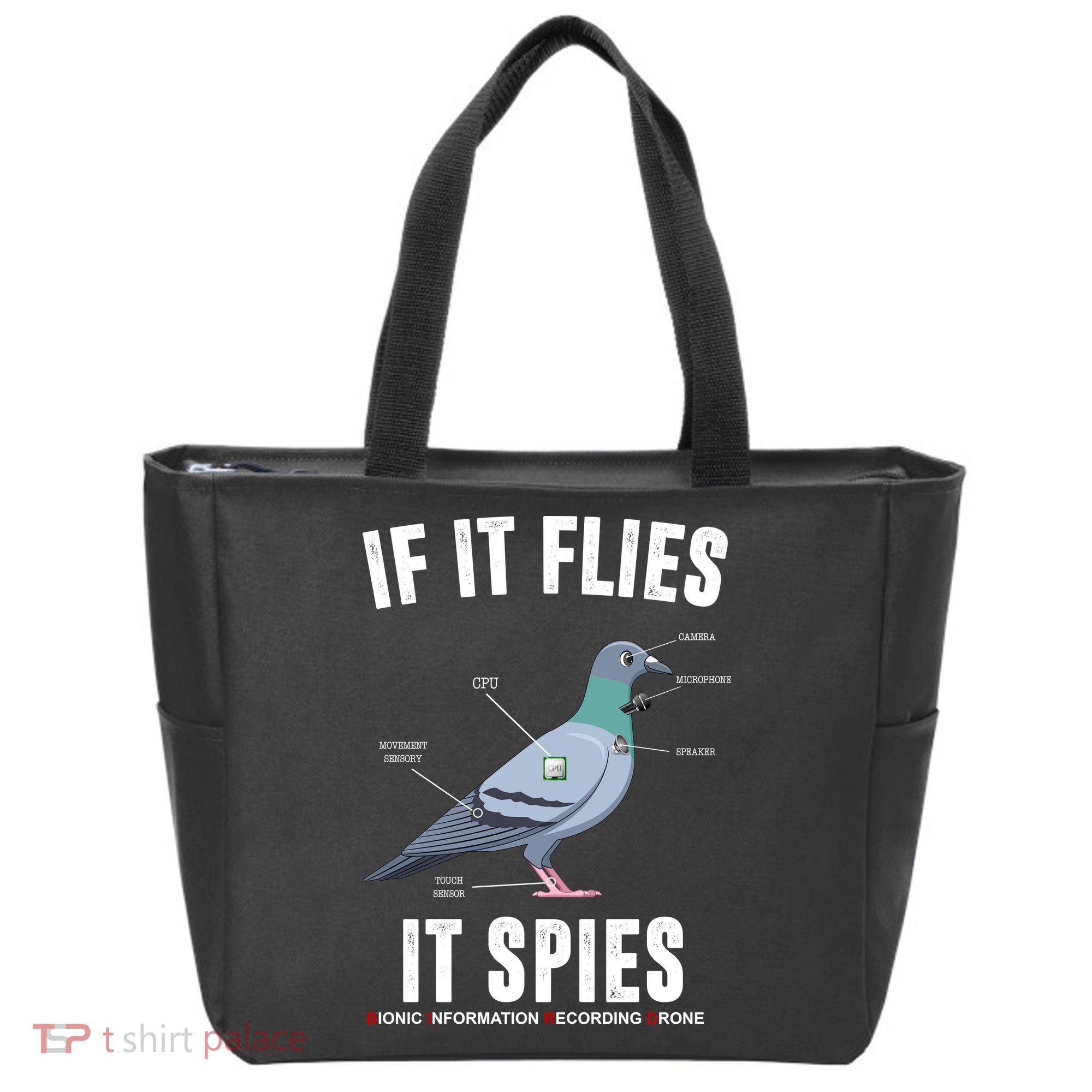 If It Flies It Spies Bionic Information Recording Drone Tote Bag