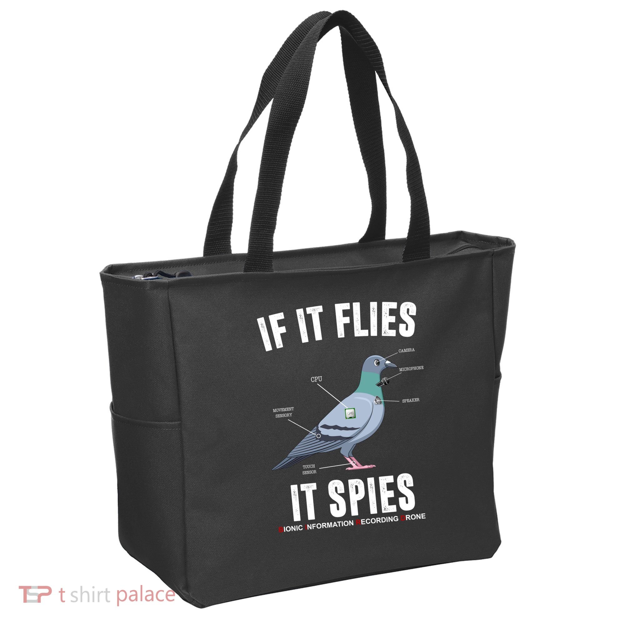 If It Flies It Spies Bionic Information Recording Drone Tote Bag