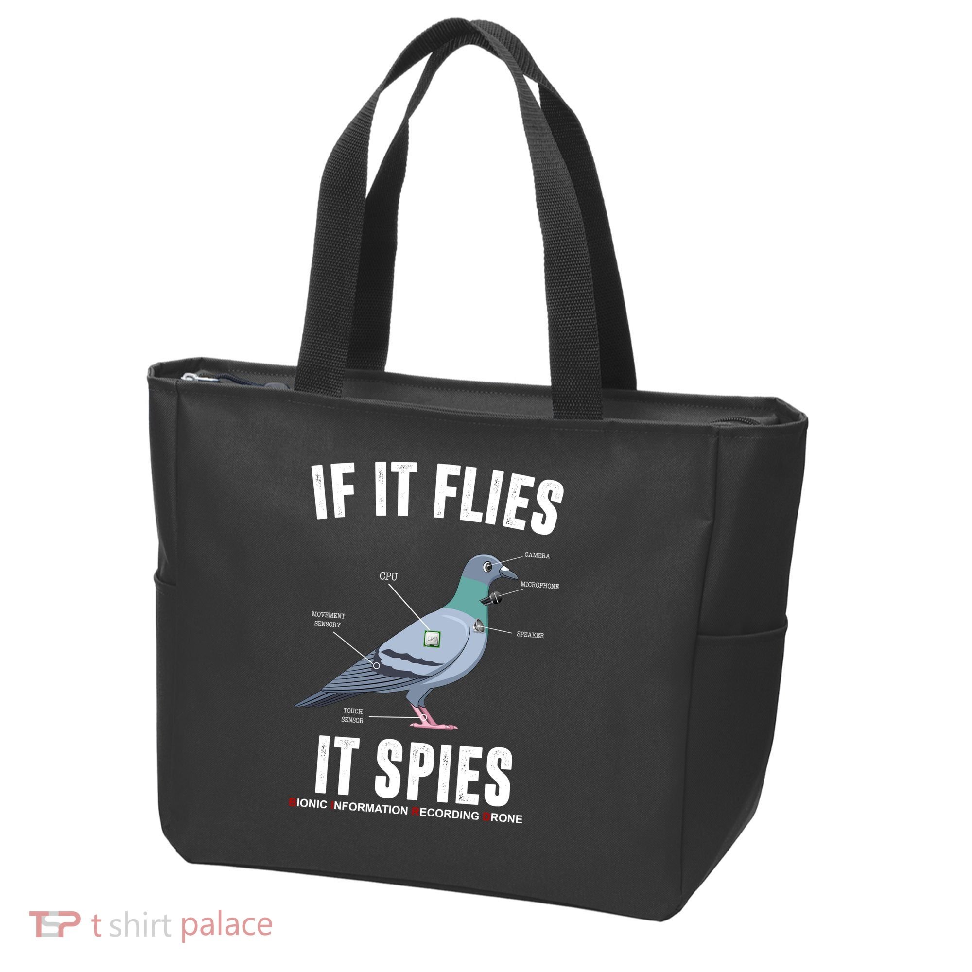 If It Flies It Spies Bionic Information Recording Drone Tote Bag