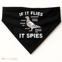 If It Flies It Spies Pigeon Anatomy Bird Funny USA-Made Doggie Bandana thumb 0