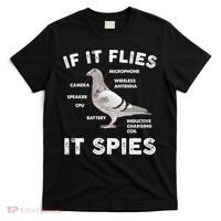 If It Flies It Spies Pigeon Anatomy Bird Funny T-Shirt thumb 0