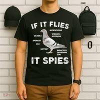 If It Flies It Spies Pigeon Anatomy Bird Funny T-Shirt thumb 6