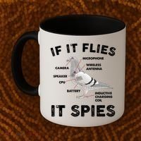 If It Flies It Spies Pigeon Anatomy Bird Funny Coffee Mug thumb 2