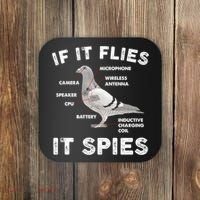 If It Flies It Spies Pigeon Anatomy Bird Funny Coaster thumb 0