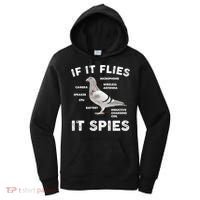 If It Flies It Spies Pigeon Anatomy Bird Funny Women's Hoodie thumb 0