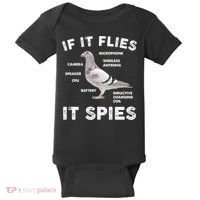 If It Flies It Spies Pigeon Anatomy Bird Funny Baby Bodysuit thumb 0