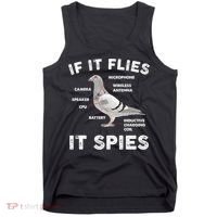 If It Flies It Spies Pigeon Anatomy Bird Funny Tank Top thumb 0