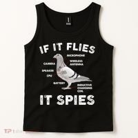 If It Flies It Spies Pigeon Anatomy Bird Funny Tank Top thumb 2