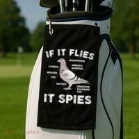 If It Flies It Spies Pigeon Anatomy Bird Funny Golf Towel thumb 2