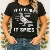 If It Flies It Spies Pigeon Anatomy Bird Funny Women's T-Shirt thumb 2