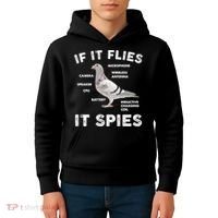 If It Flies It Spies Pigeon Anatomy Bird Funny Kids Hoodie thumb 4