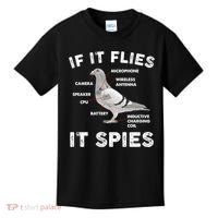 If It Flies It Spies Pigeon Anatomy Bird Funny Kids T-Shirt thumb 0