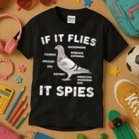 If It Flies It Spies Pigeon Anatomy Bird Funny Kids T-Shirt thumb 3