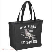 If It Flies It Spies Pigeon Anatomy Bird Funny Tote Bag thumb 2