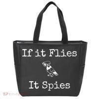 If It Flies It Spies Funny Bird Spy Tote Bag thumb 0