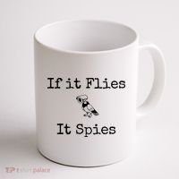If It Flies It Spies Funny Bird Spy Coffee Mug thumb 1