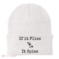 If It Flies It Spies Funny Bird Spy Beanie thumb 0