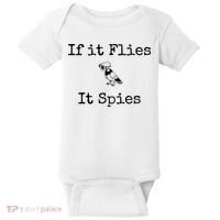 If It Flies It Spies Funny Bird Spy Baby Bodysuit thumb 0
