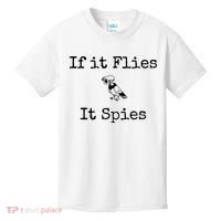 If It Flies It Spies Funny Bird Spy Kids T-Shirt thumb 0