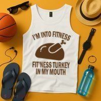 IM Into Fitness Funny Turkey Holiday Tank Top thumb 4