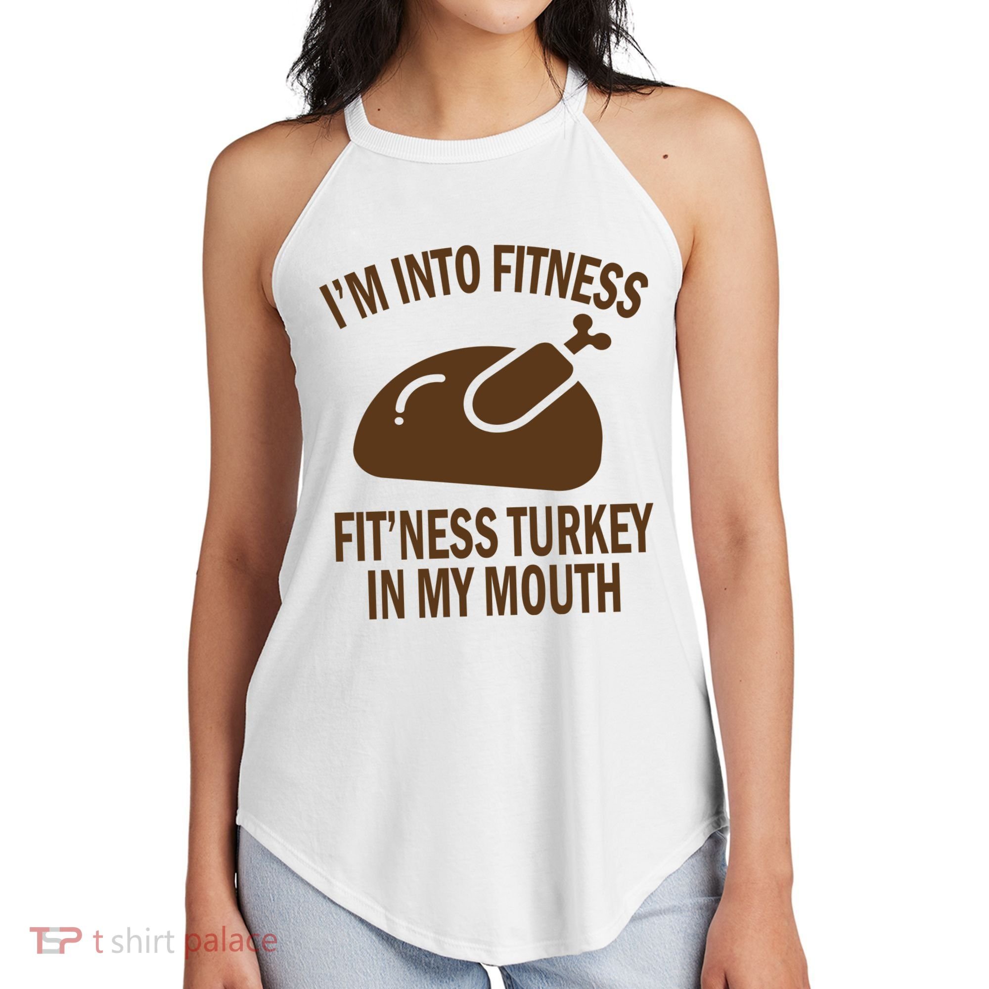 IM Into Fitness Funny Turkey Holiday Women's Perfect Tri Rocker Tank