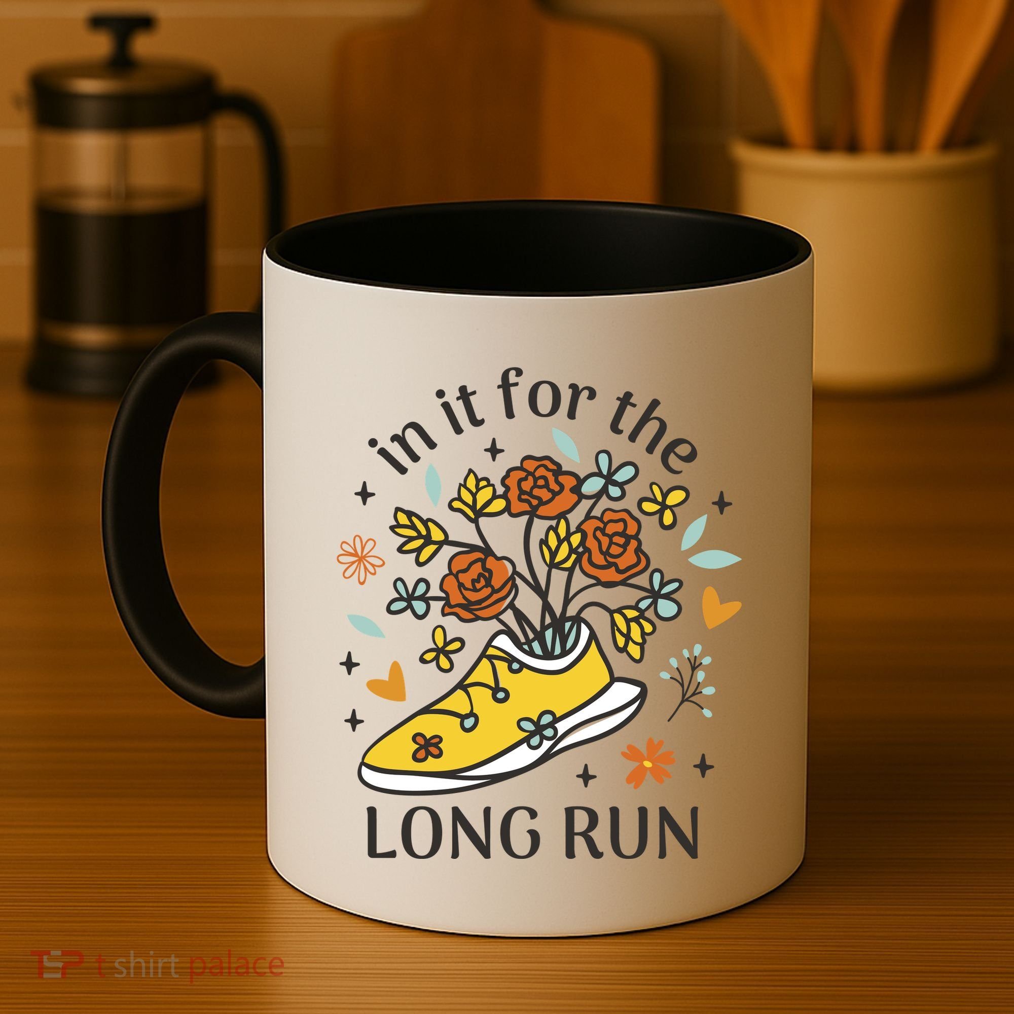In It For The Long Run Floral Coffee Mug