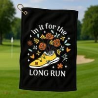 In It For The Long Run Floral Golf Towel thumb 1
