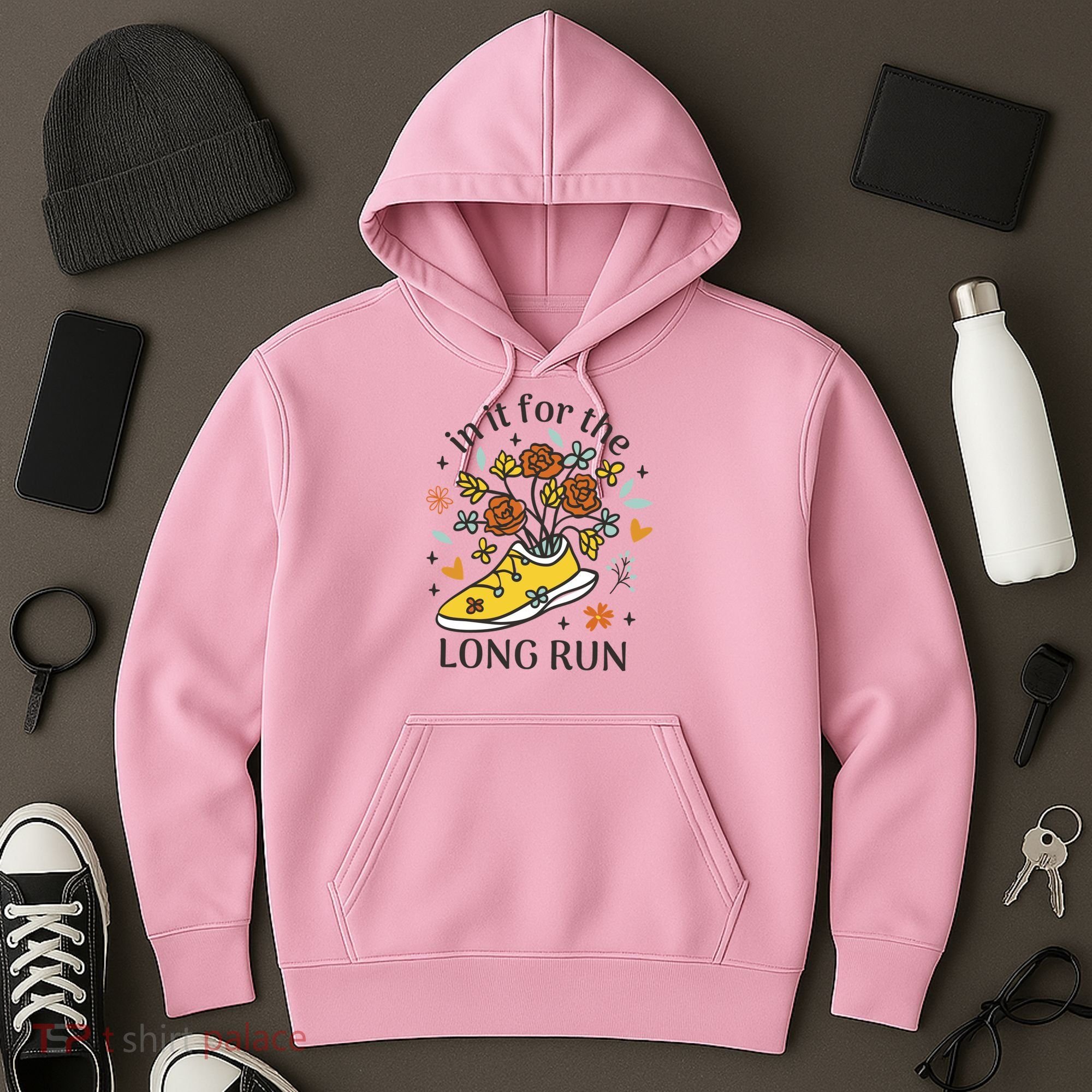 In It For The Long Run Floral Hoodie
