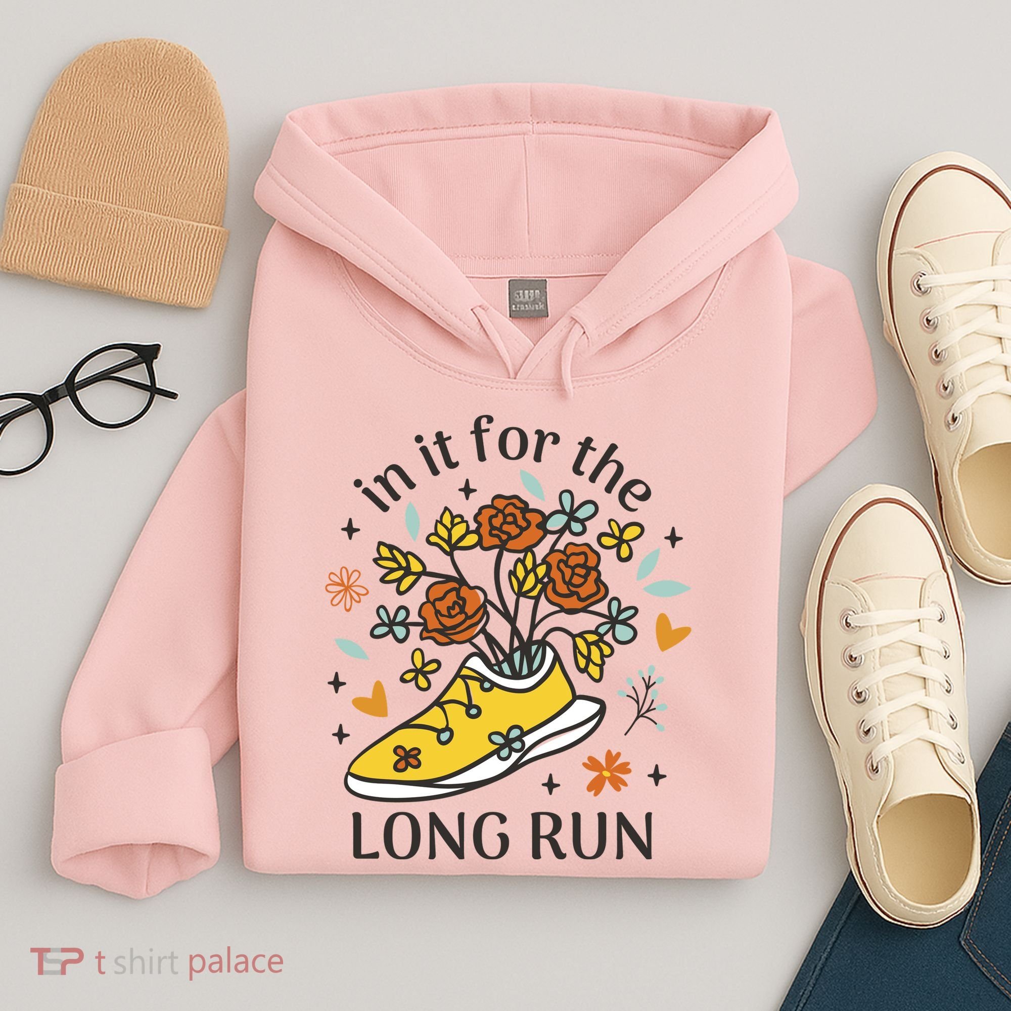 In It For The Long Run Floral Hoodie